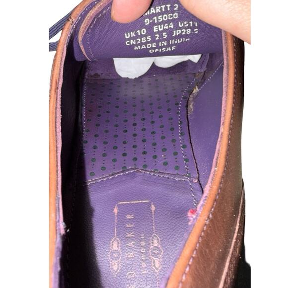Ted Baker Martt 2 Brown Burnished Leather Derby Shoes    Size: US 11